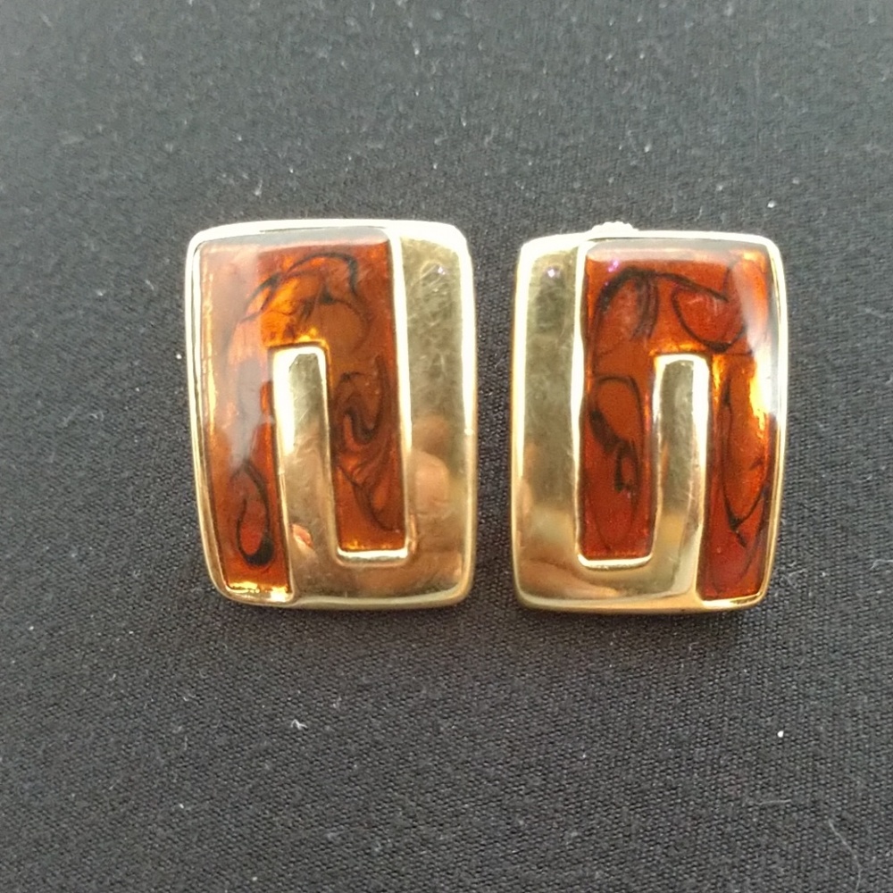 Unique Vintage Signed Napier Geometric Brown And G